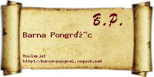 Barna Pongrác névjegykártya