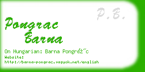 pongrac barna business card